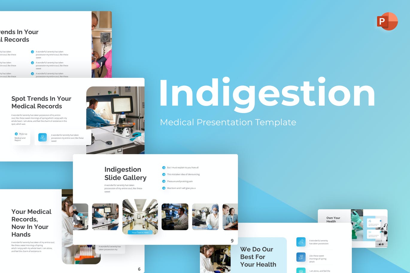 医学概念PPT模板下载 Indigestion Medical PowerPoint Template 幻灯图表 第1张