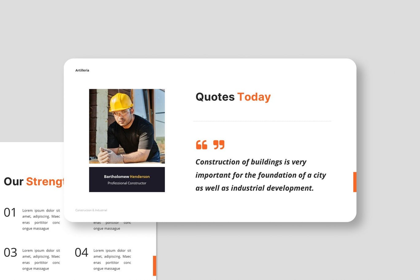 建筑和工业PowerPoint演示文稿模板 Artilleria – Construction Powerpoint Template 幻灯图表 第7张