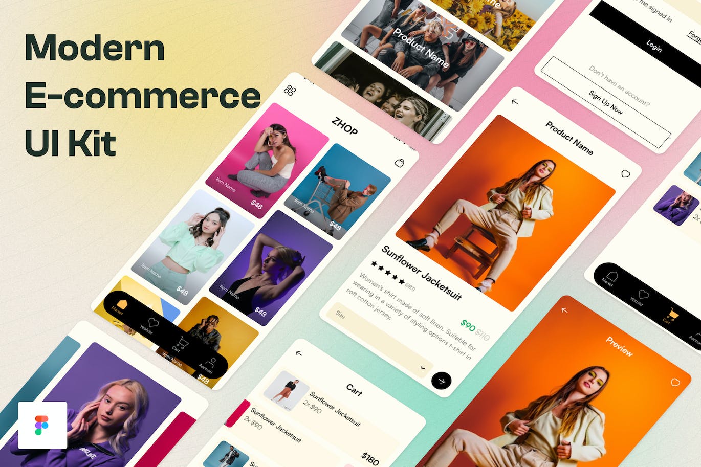 现代网上商店应用程序UI套件 Modern Online Shop App UI Kit APP UI 第1张