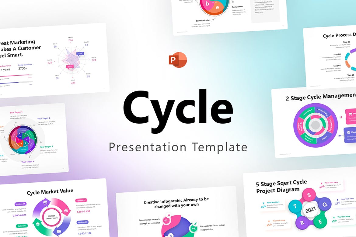 循环信息图表PPT模板 Cycle Infographic PowerPoint Template 幻灯图表 第1张