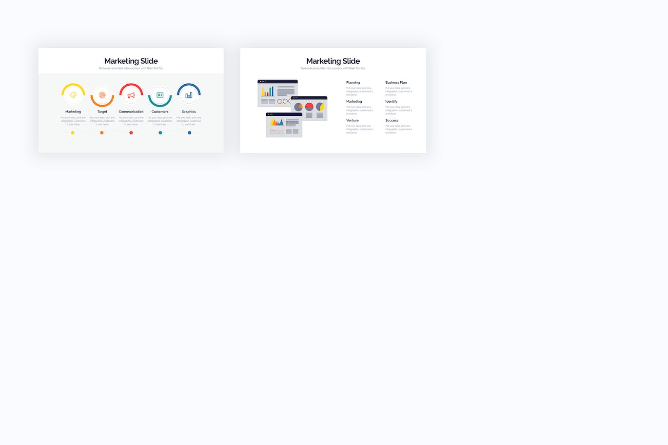 现代企业营销信息图表设计AI矢量模板 Business Marketing Slides Illustrator Infographics 幻灯图表 第4张