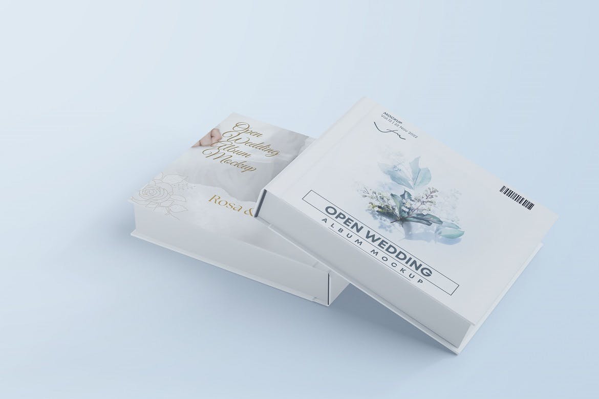 婚礼相册画册设计样机 Open Wedding Album Mockups 样机素材 第3张