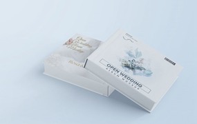 婚礼相册画册设计样机 Open Wedding Album Mockups