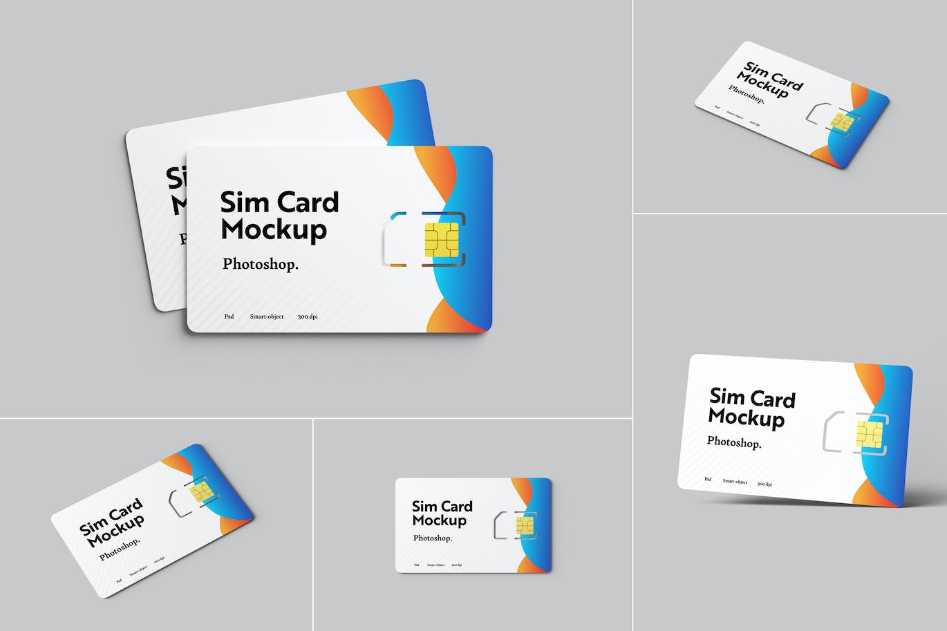 SIM手机卡设计样机模板 Sim Card Mockups 样机素材 第1张