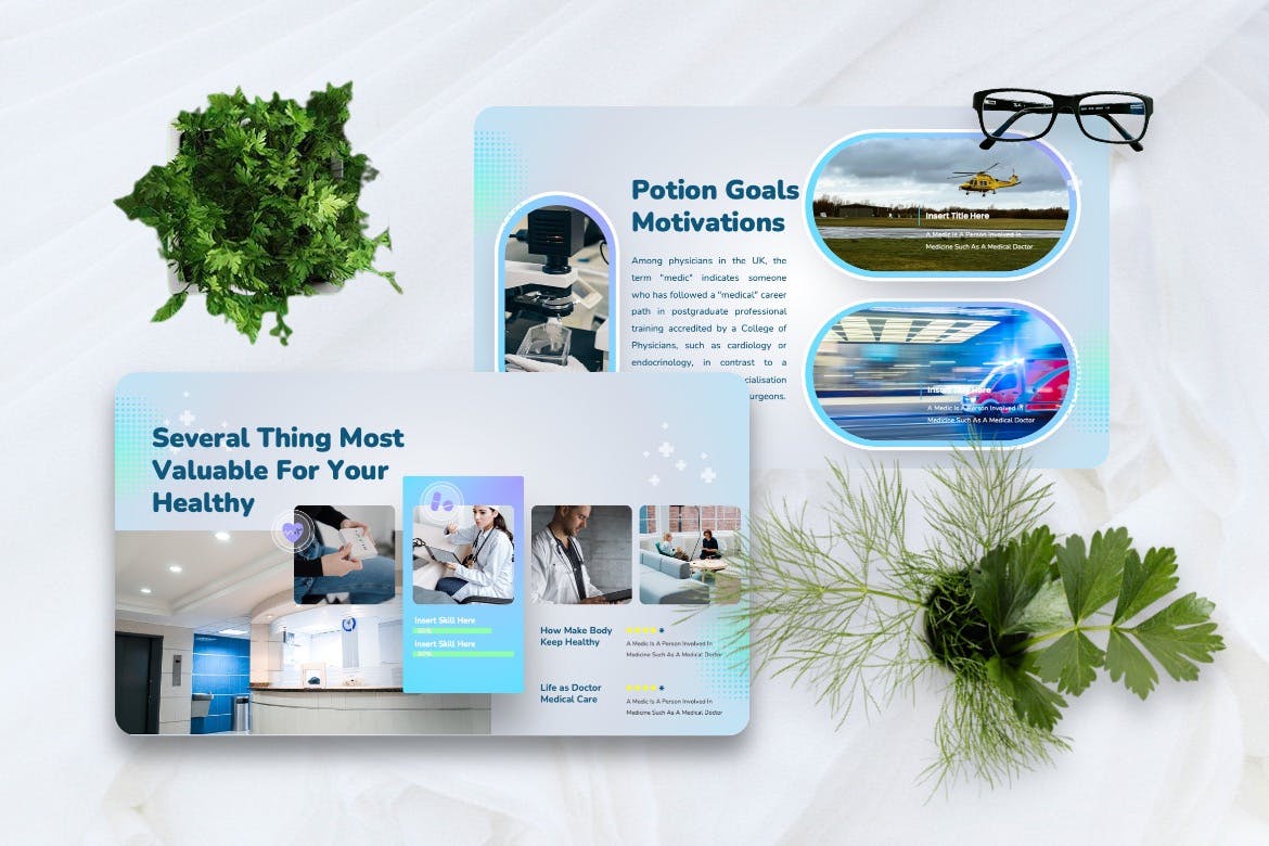 医疗保健PPT演示幻灯片模板 Potions – Medical & Healthcare Powerpoint Template 幻灯图表 第2张