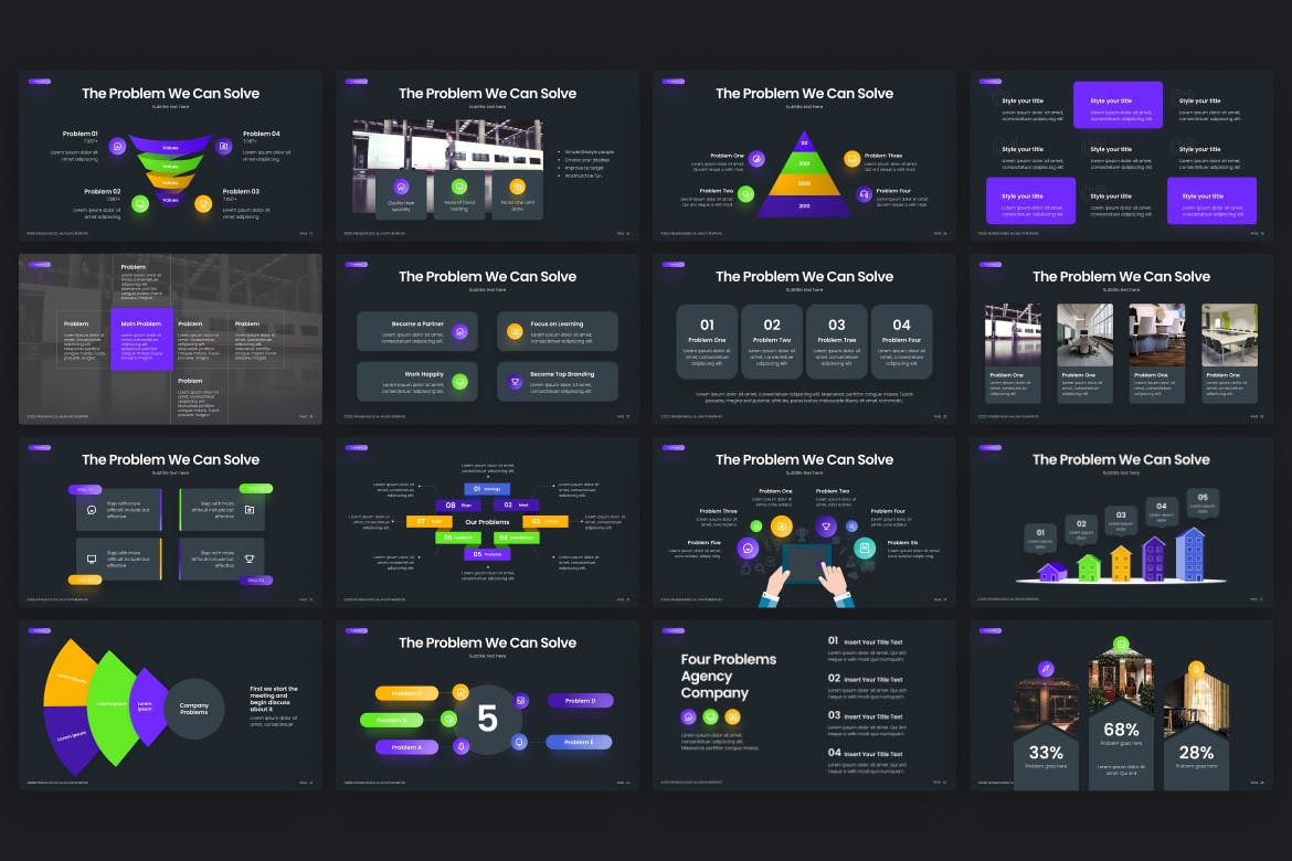 问题信息图表PowerPoint演示模板 The Problem Infographic PowerPoint Template 幻灯图表 第4张