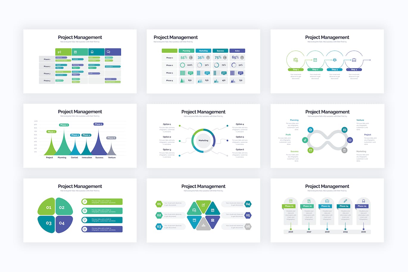 项目管理信息图表矢量模板 Project Management Illustrator Infographics 幻灯图表 第3张