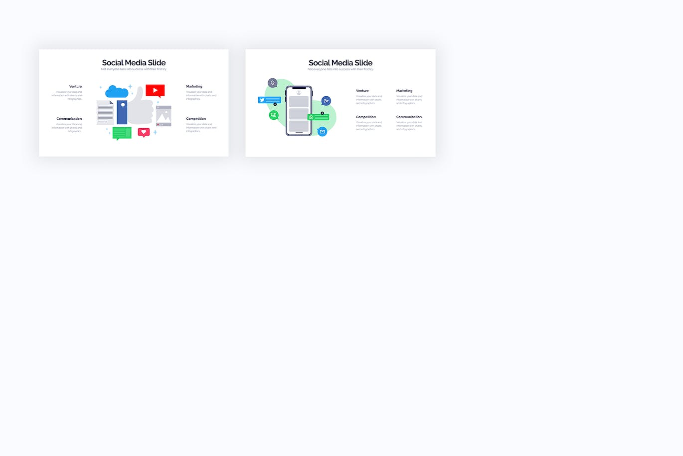 营销社交媒体信息图表设计AI矢量模板 Marketing Social Media Illustrator Infographics 幻灯图表 第4张