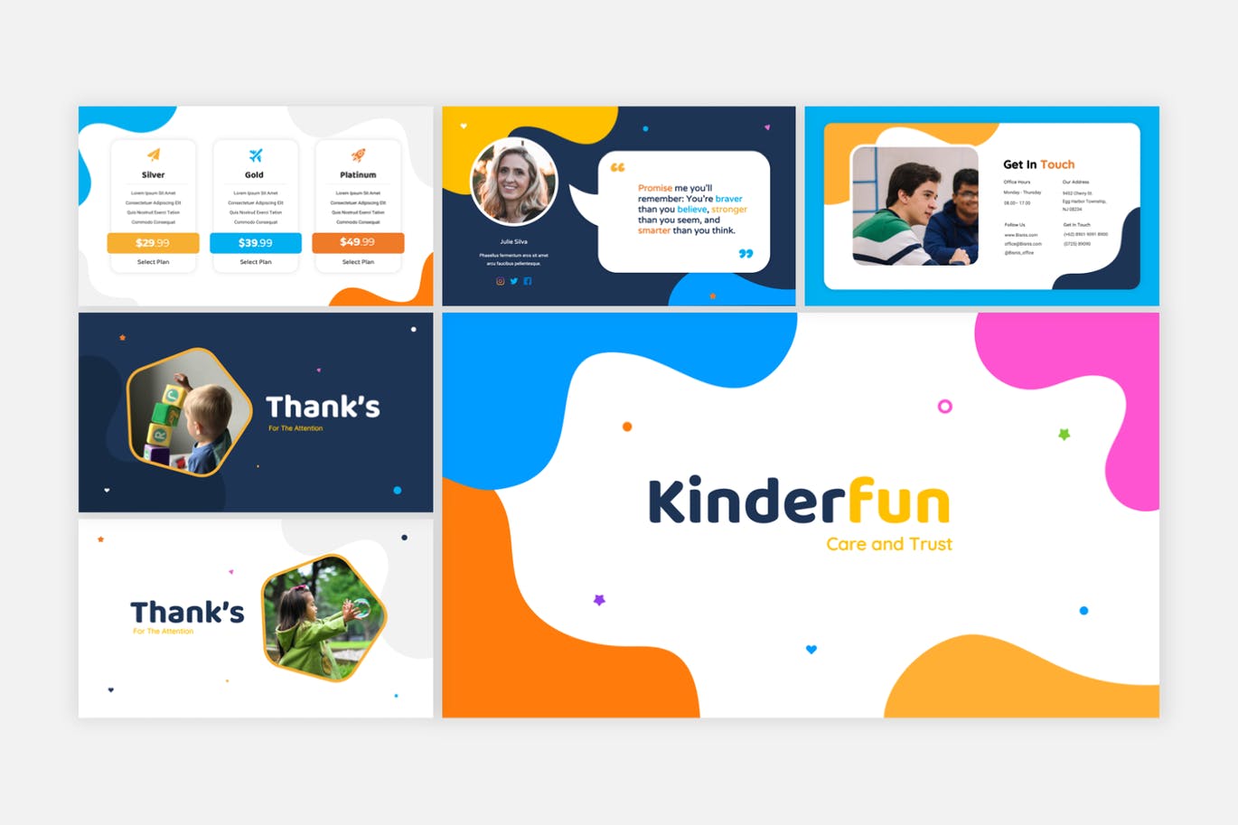 幼儿园&学前教育Powerpoint模板 Kinderfun – Kindergarten & Preshool PowerPoint 幻灯图表 第3张