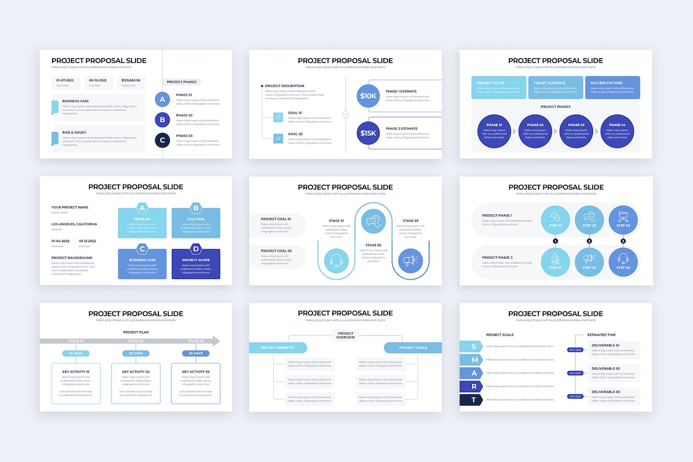 现代项目提案信息图表矢量模板 Business Project Proposal Illustrator Infographics 幻灯图表 第3张