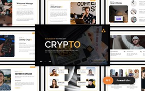 数字货币推广PPT设计模板 Crypto – Cryptocurrency PowerPoint Template