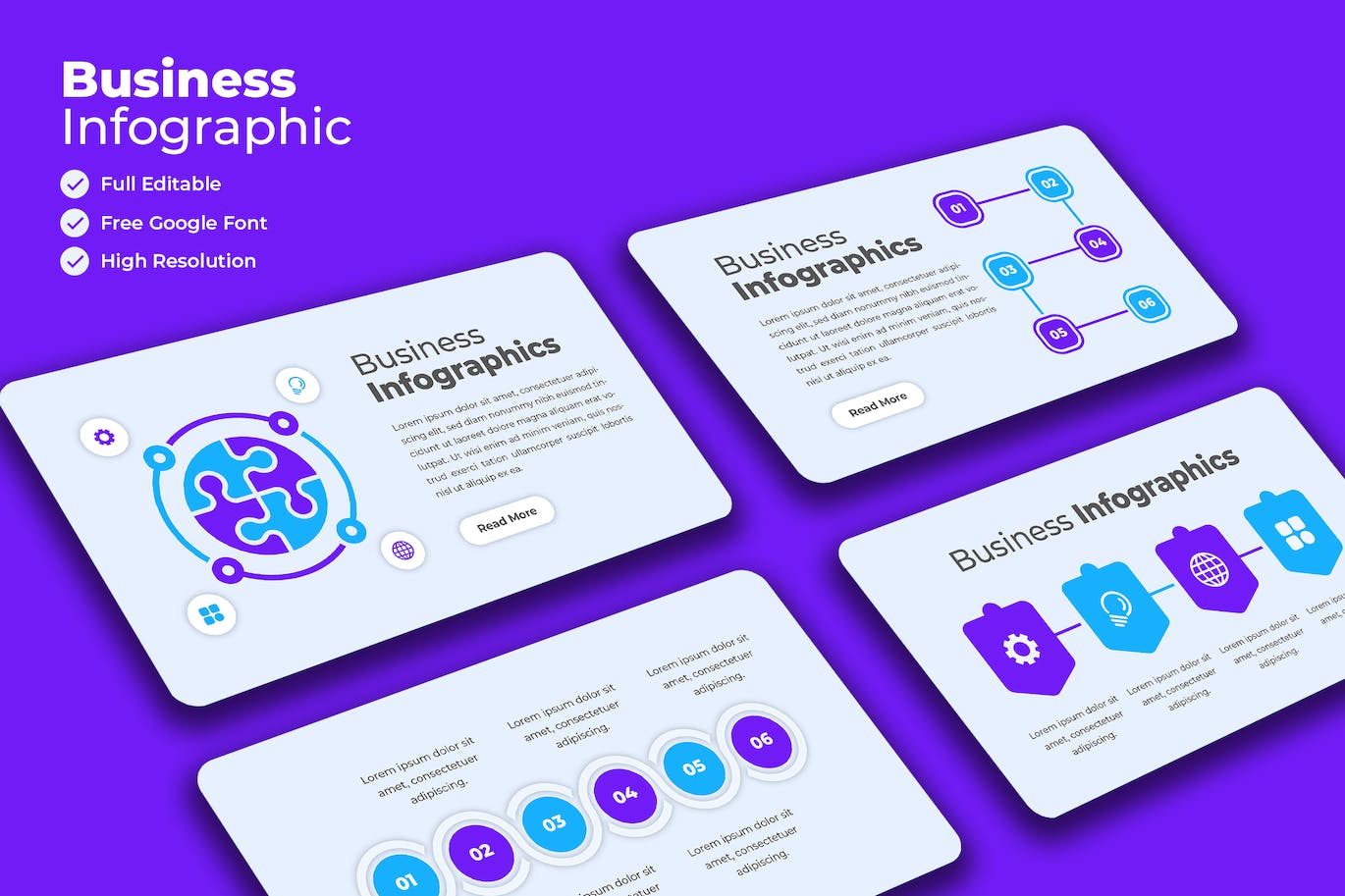 现代流程步骤信息数据图表设计素材 Modern Infographics 幻灯图表 第1张