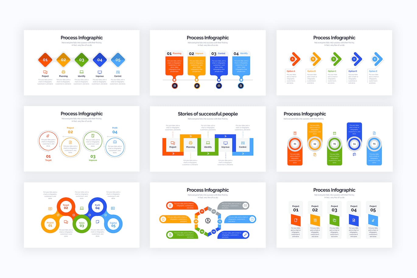 工作流程信息图表设计AI矢量模板 Business Process Illustrator Infographics 幻灯图表 第3张