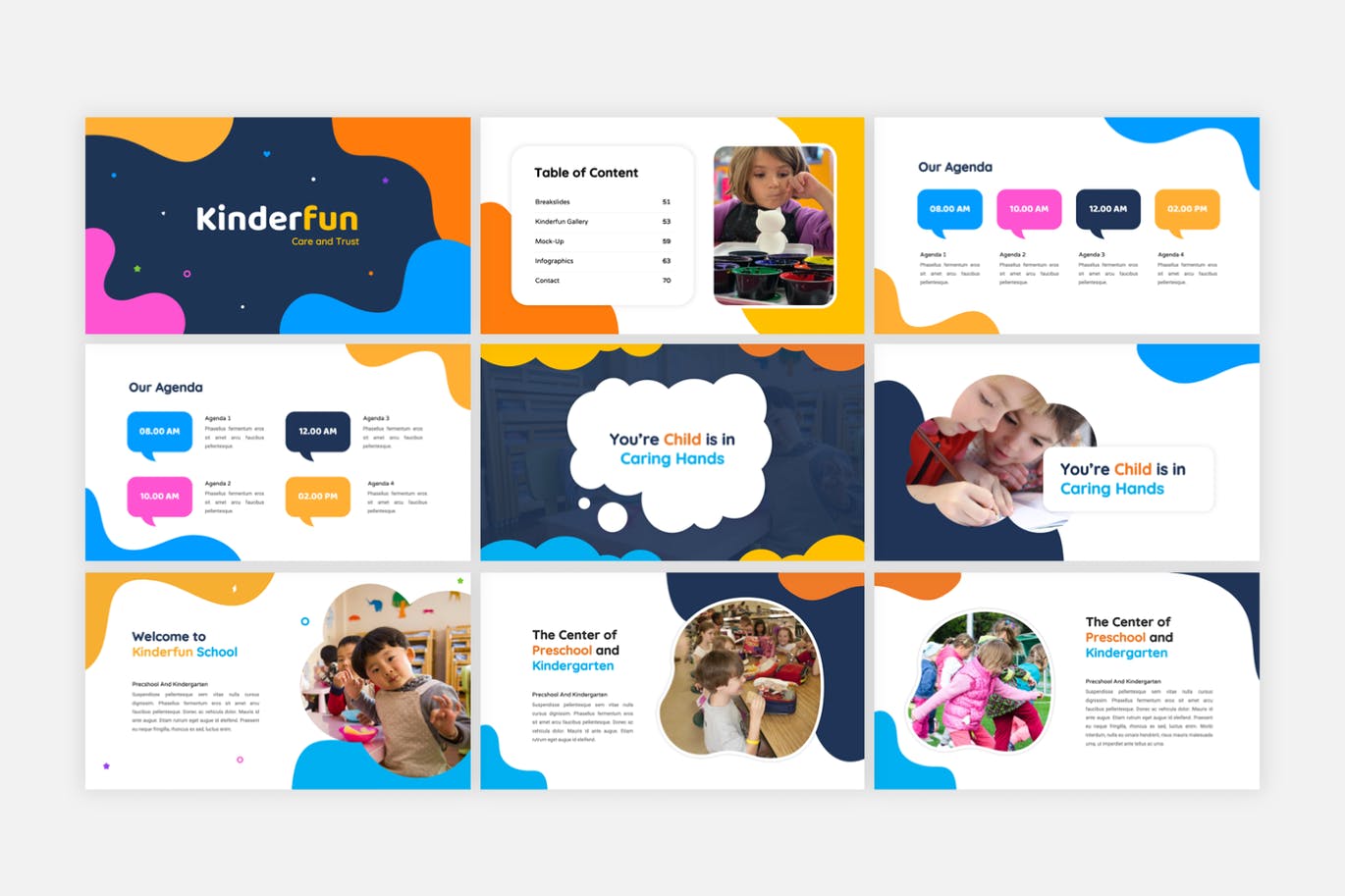 幼儿园&学前教育Powerpoint模板 Kinderfun – Kindergarten & Preshool PowerPoint 幻灯图表 第2张