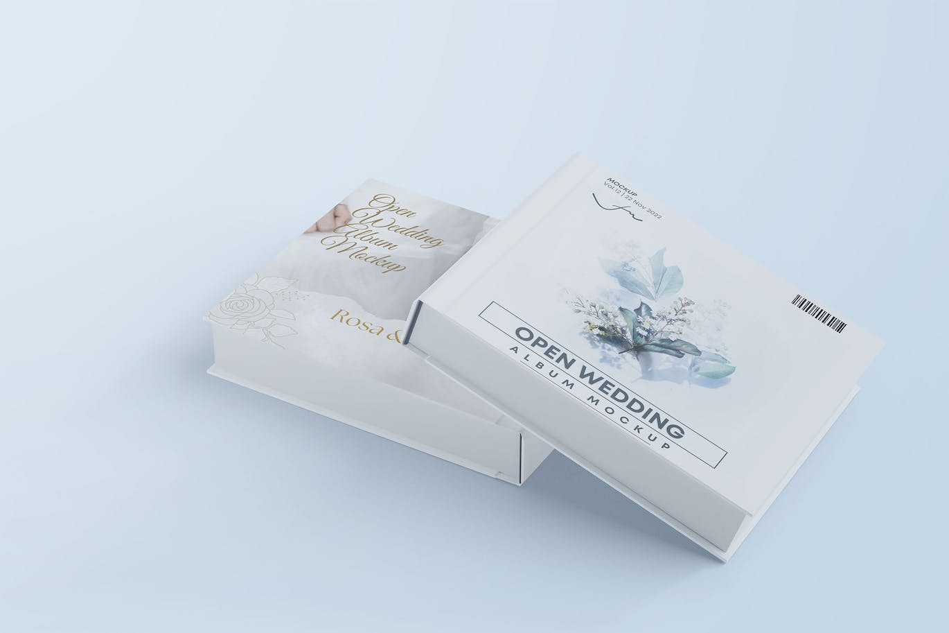 婚礼相册画册设计样机 Open Wedding Album Mockups 样机素材 第1张