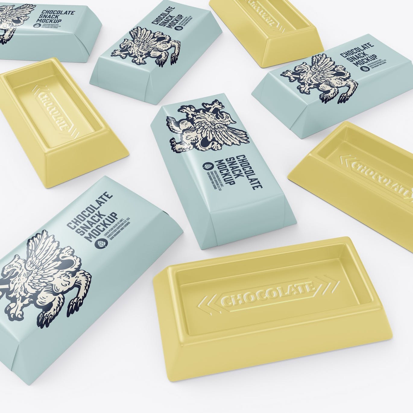 巧克力零食小包装设计样机模板 Small Pack Chocolates Mockup 样机素材 第4张