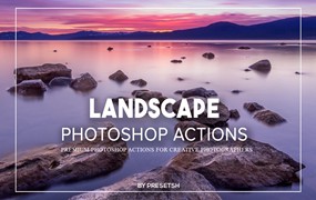 大自然风景照片处理Photoshop动作 Landscape Photoshop Actions