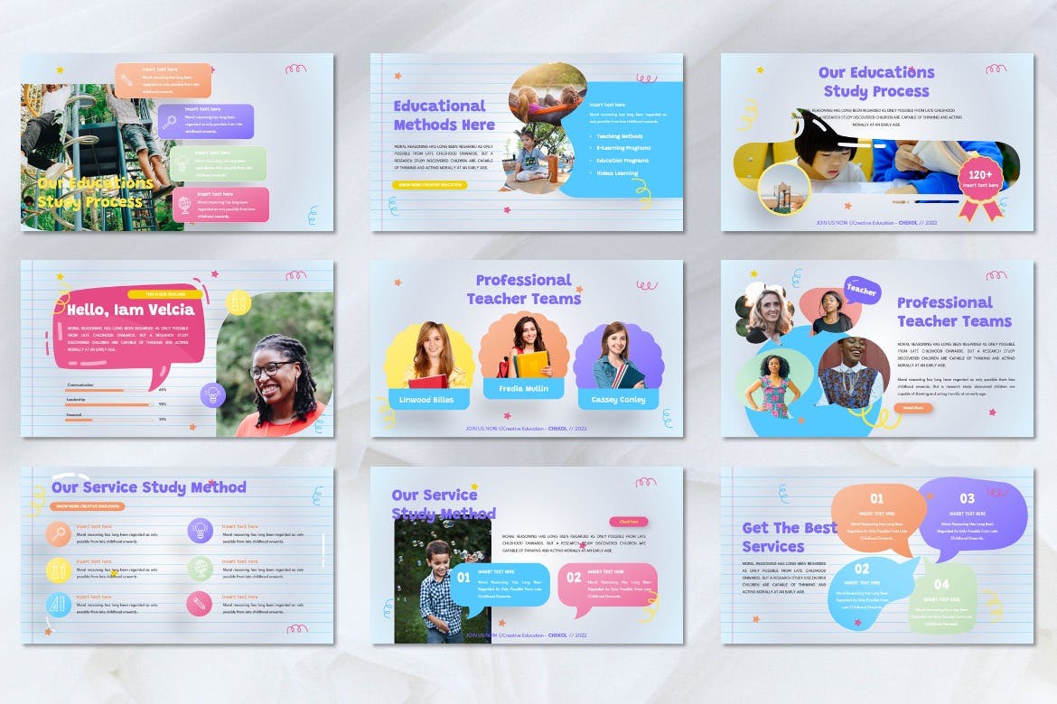 儿童教育创意PPT设计模板 Chekol – Education Creative Powerpoint Template 幻灯图表 第2张