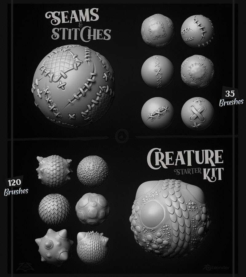 500+Blender建模雕刻笔刷 笔刷资源 第4张