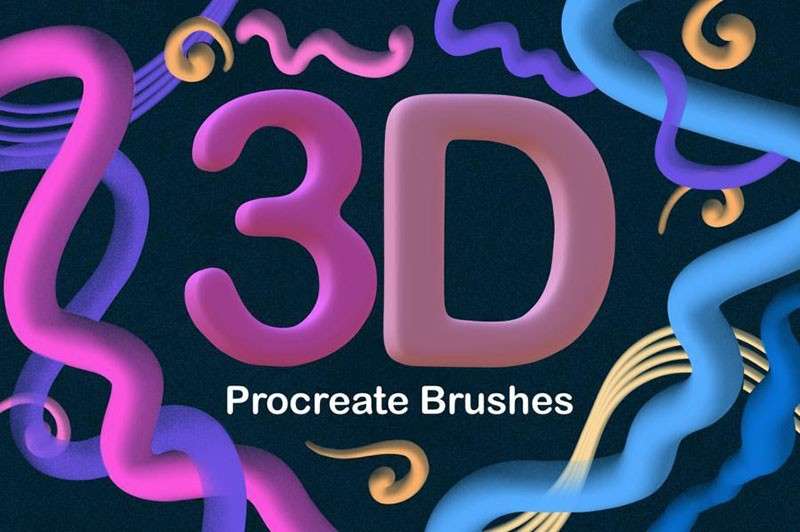 3D立体字效果Procreate笔刷 笔刷资源 第1张