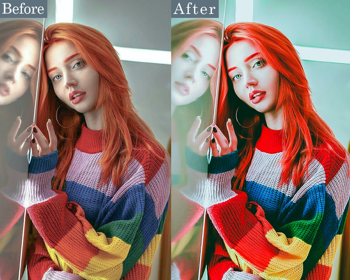 电影霓虹灯照片效果Photoshop动作 Cinematic Neon Portrait Photoshop Actions 插件预设 第2张