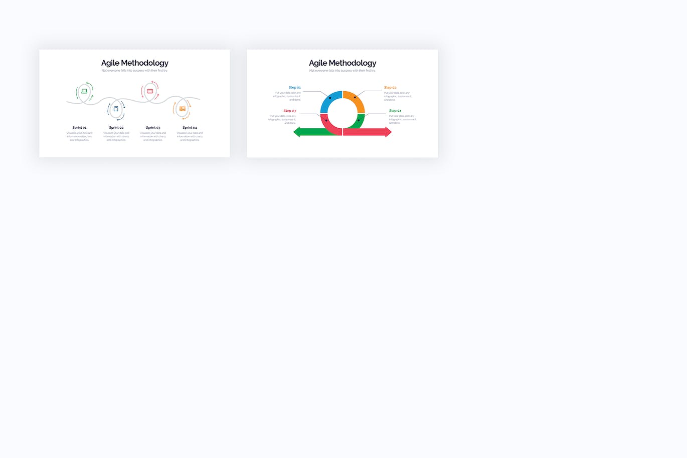 现代商业敏捷信息图表设计AI矢量模板 Business Agile Diagrams Illustrator Infographics 幻灯图表 第4张