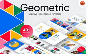 几何信息图表PowerPoint演示模板 Geometric Infographic PowerPoint Template