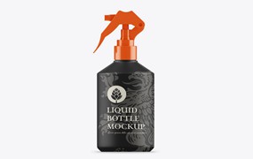 按压喷雾瓶包装设计样机 Metallic Spray Bottle Mockup