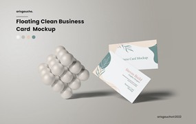 浮动简约的名片展示样机 Floating Clean Business Card Mockup