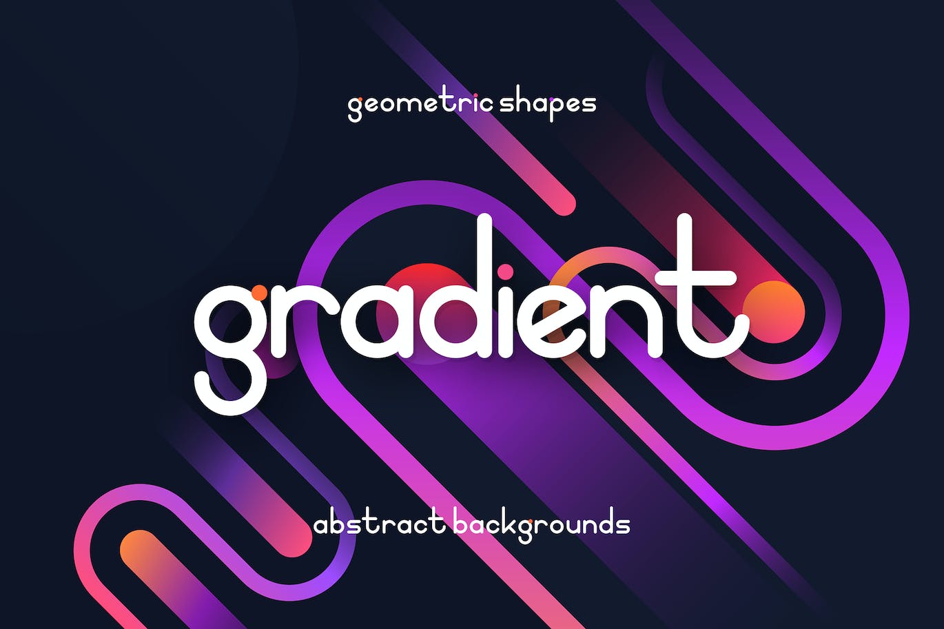 液体梯度几何形状背景集 Liquid Gradient Geometric Shapes Background Set 图片素材 第1张