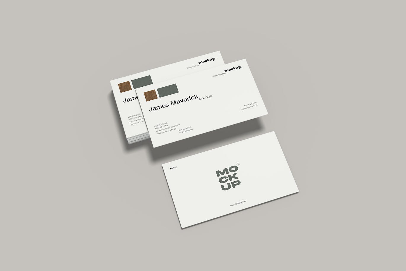 堆叠展示名片品牌样机 Business Card Mockups 样机素材 第1张