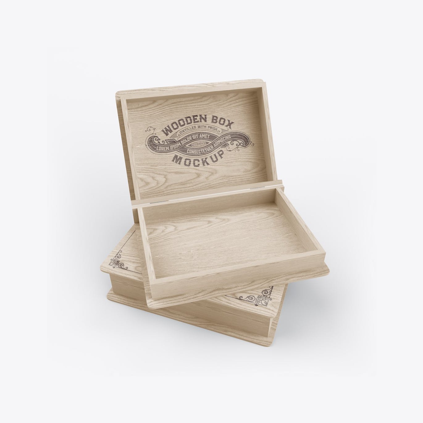 木箱木盒Logo设计样机 Wooden Box Mockup 样机素材 第11张