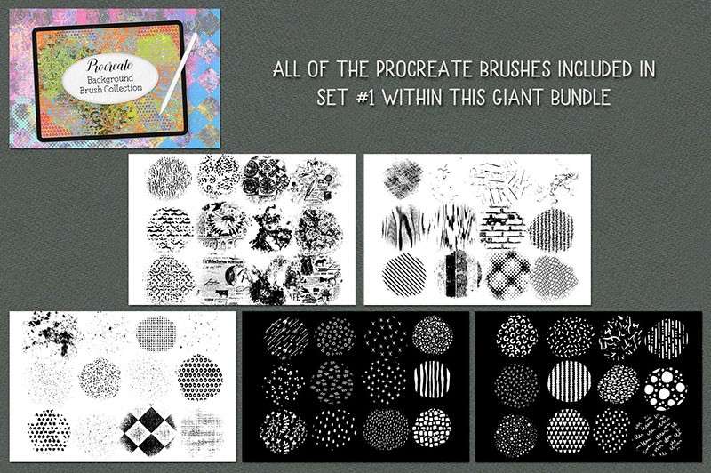 3套独特的抽象纹理图案Procreate笔刷 笔刷资源 第2张