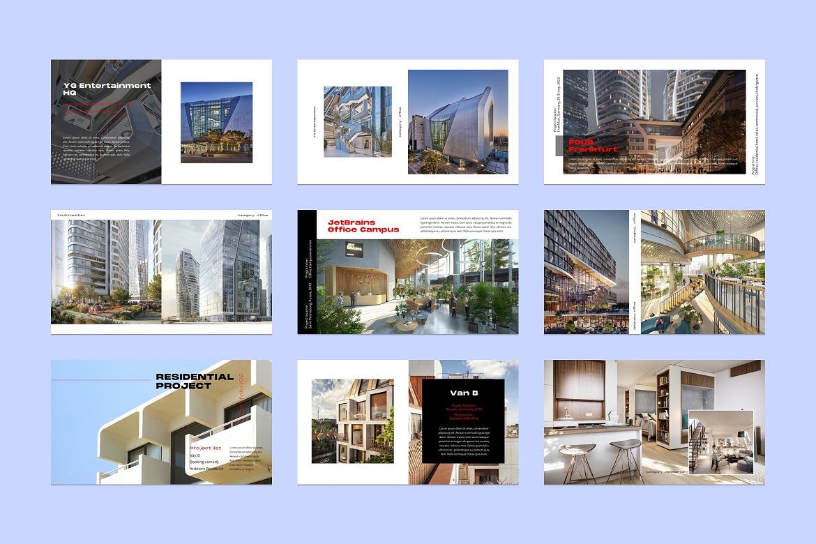 建筑学设计Powerpoint幻灯片模板 Kolom – Architecture PowerPoint Template 幻灯图表 第3张