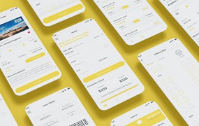 公共汽车站、预订和汽车旅行票务应用程序UI模板 Bus Station, Booking & Coach Travel Ticket App UI