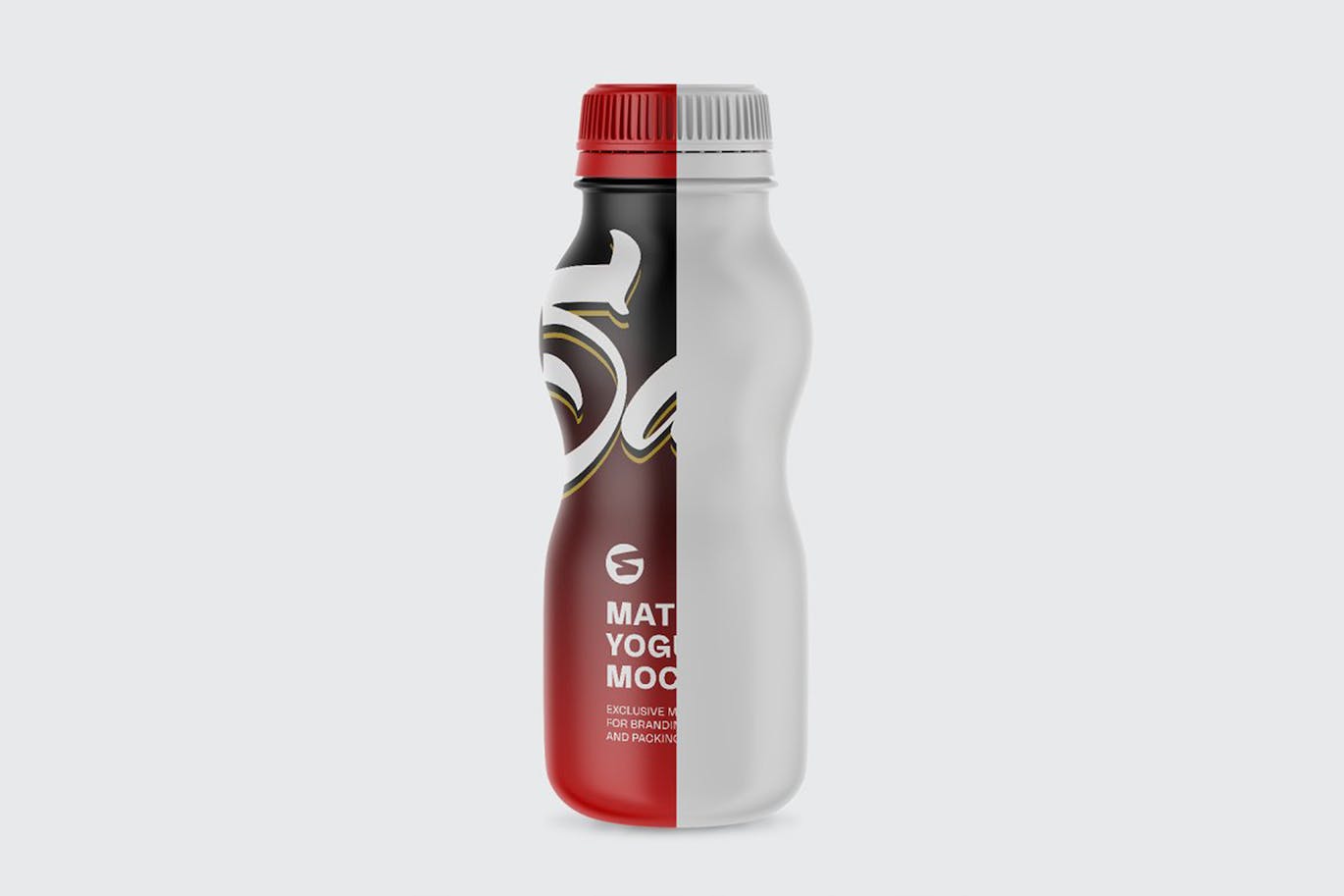 哑光酸奶瓶包装设计样机 Matte Yogurt Bottle Mockup 样机素材 第10张