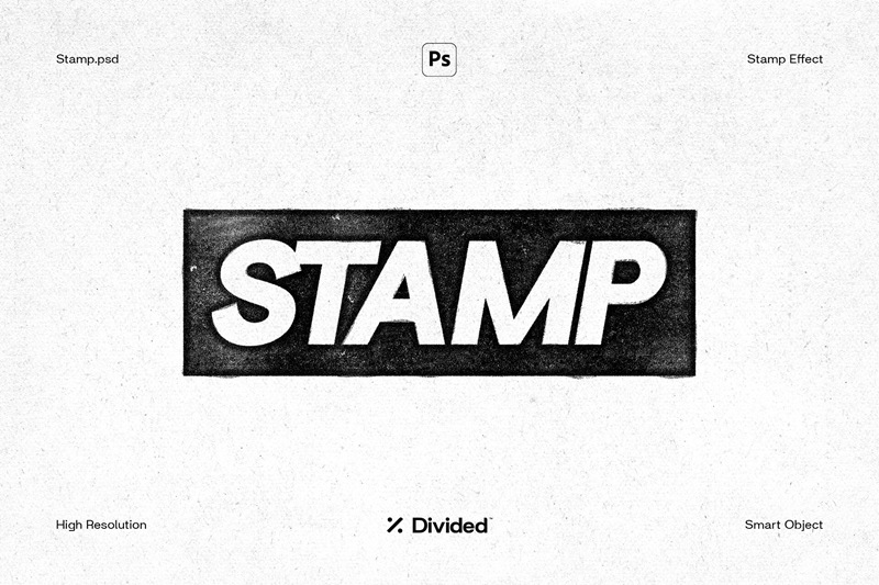 复古仿旧做旧艺术噪点颗粒印章效果PSD一键生成模板素材logo样机 Divided.Co – Stamp 插件预设 第1张