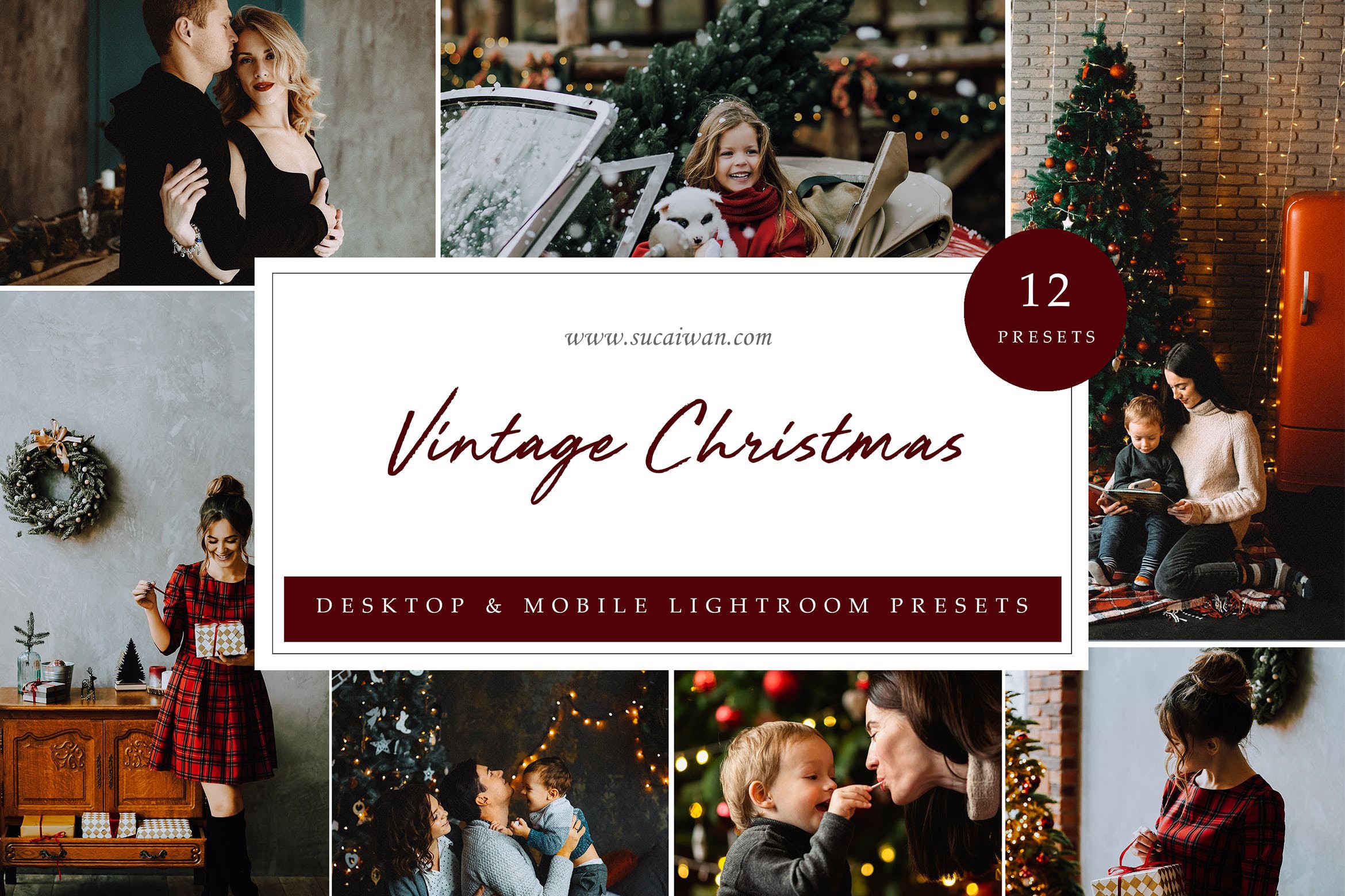 复古棕色圣诞节照片处理LR预设 Lightroom Presets – Vintage Christmas 插件预设 第1张