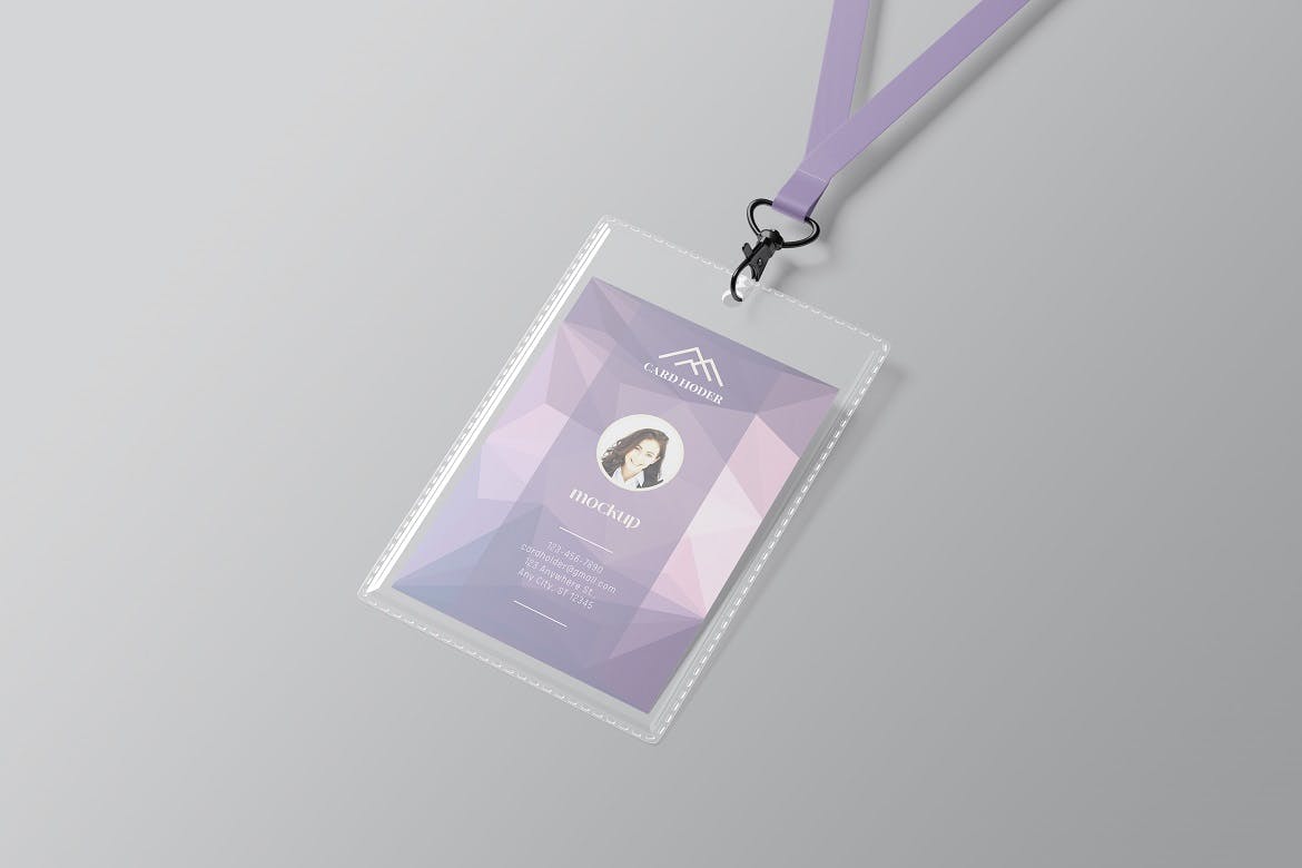 ID卡/工作卡设计样机 ID card holder mockup 样机素材 第2张