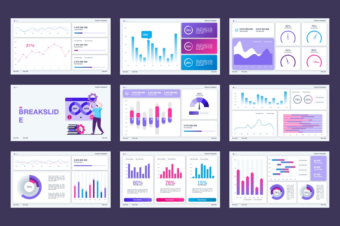 KPI仪表盘图表Powerpoint模板下载 KPI Dashboard PowerPoint Template 幻灯图表 第4张