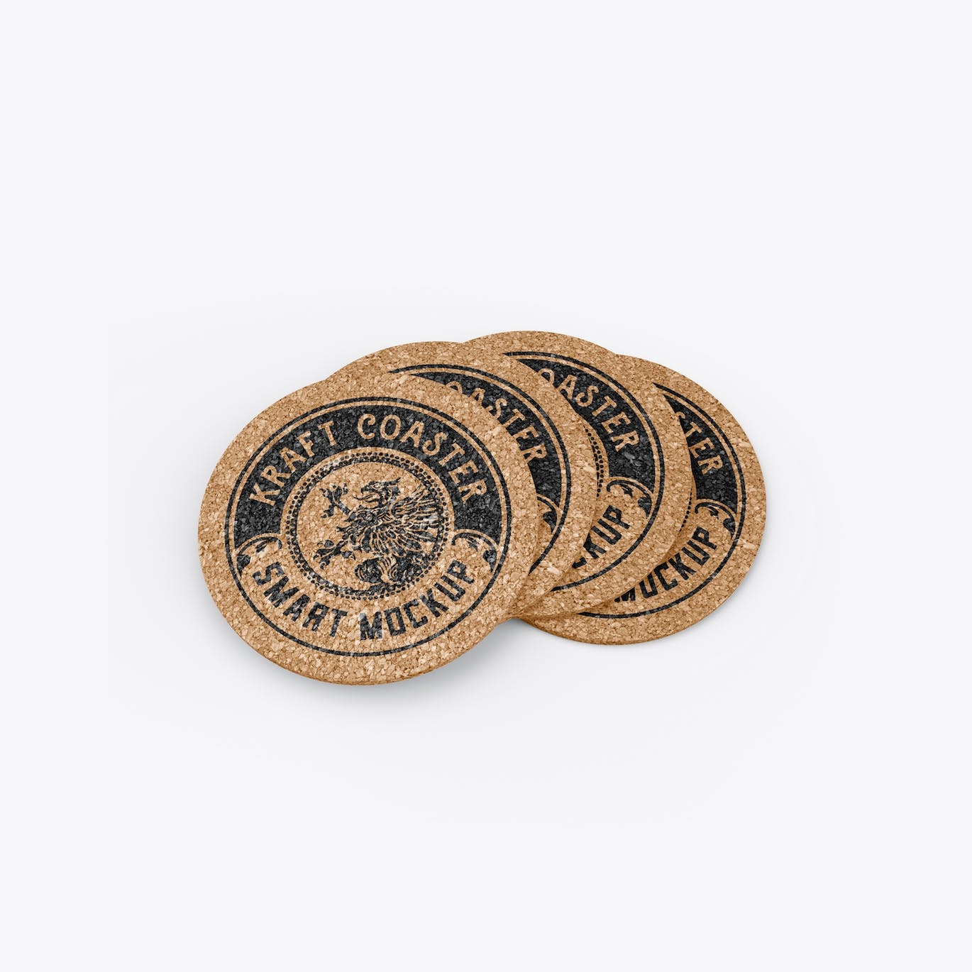 圆形压木杯垫品牌设计样机 Round Cork Coaster Mockup 样机素材 第5张