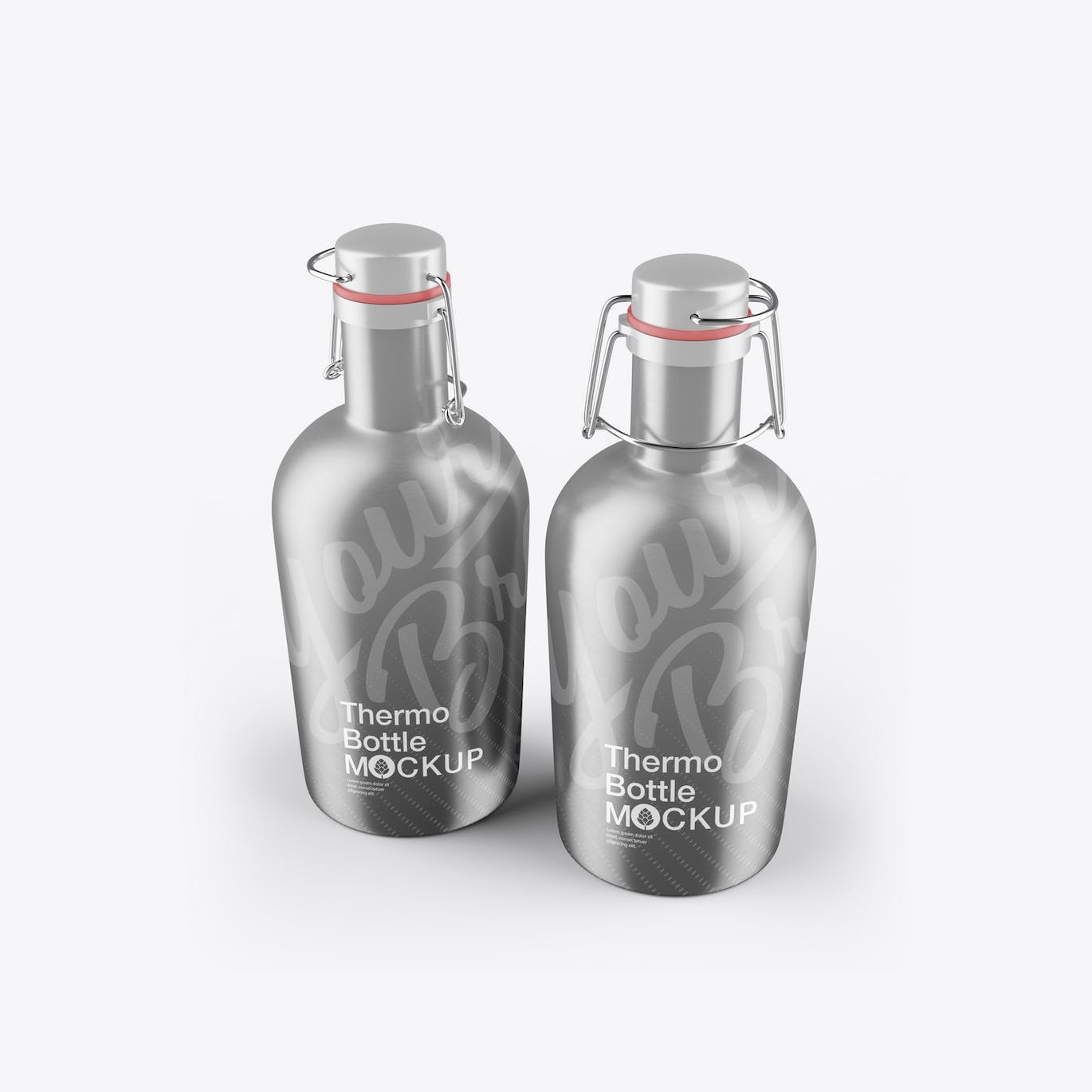 金属保温瓶外观设计样机 Metallic Thermo Bottle Mockup 样机素材 第5张