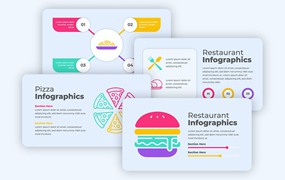 餐厅食品图形信息数据图表设计素材 Restaurant Infographics