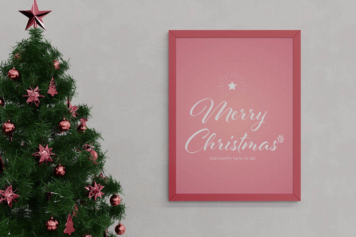 圣诞树画框相框样机模板 Christmas Frame Mockup 样机素材 第1张