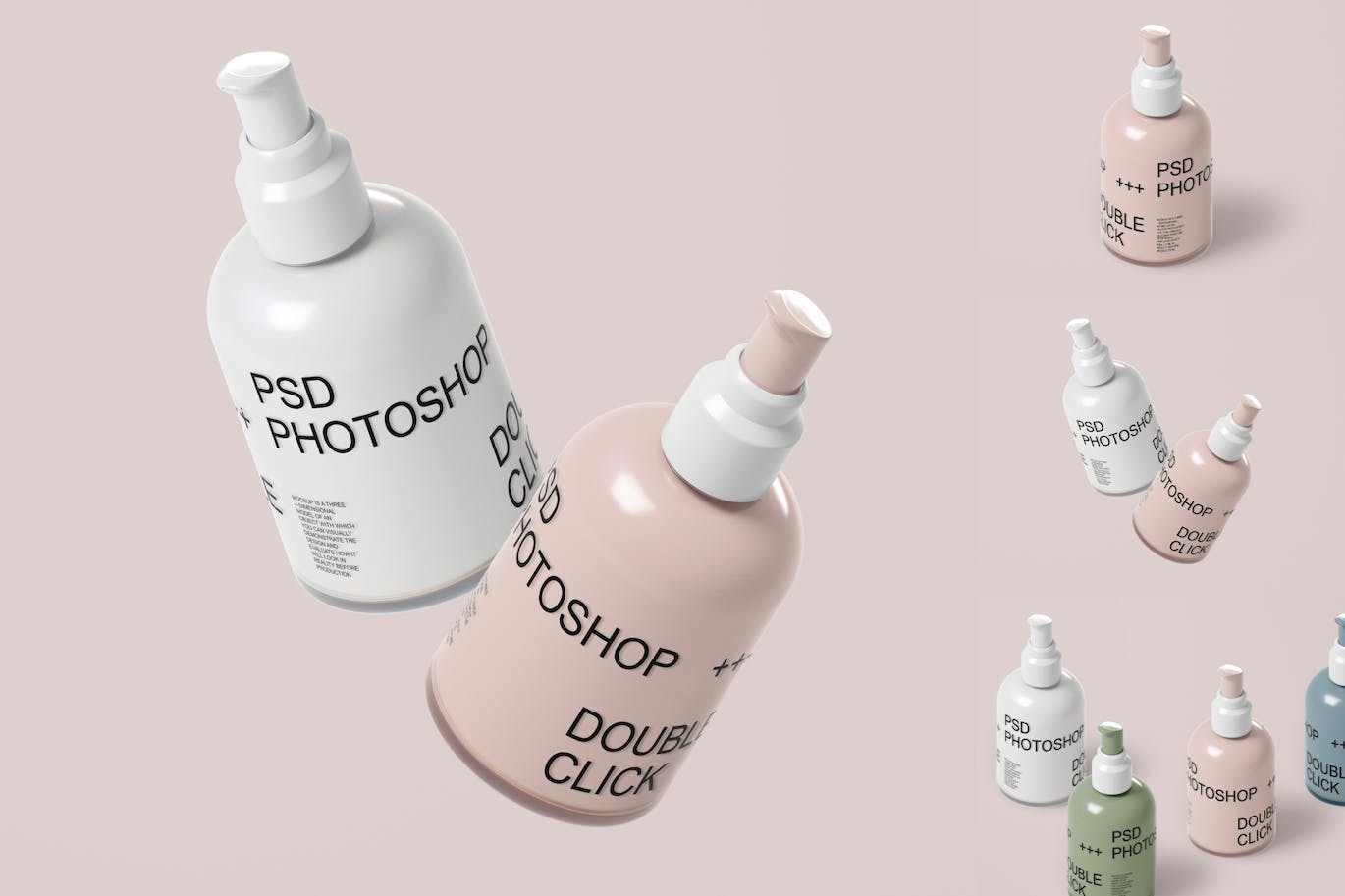 化妆品瓶产品包装样机集 Cosmetic Bottle Mockup Set 样机素材 第2张