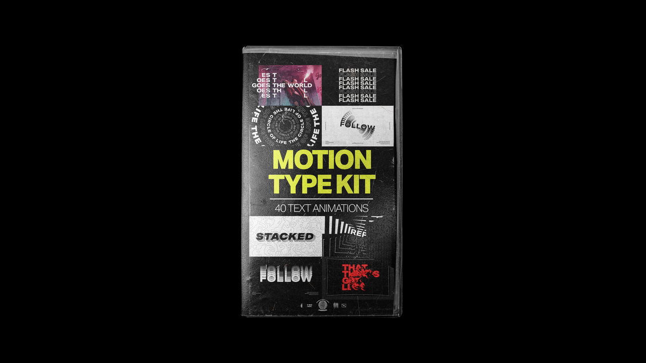 Tropiccolour 抽象几何错版个性运动型套件海报动画AE模板 MOTION TYPE KIT 图片素材 第1张