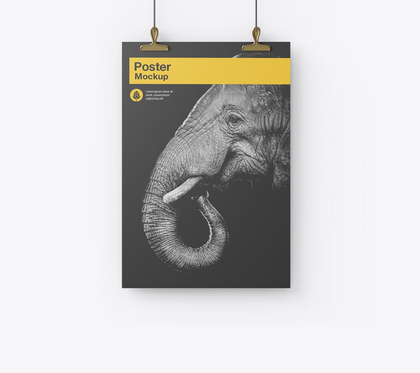 垂直悬挂海报设计样机 Isolated Vertical Hanging Poster Mockup 样机素材 第4张