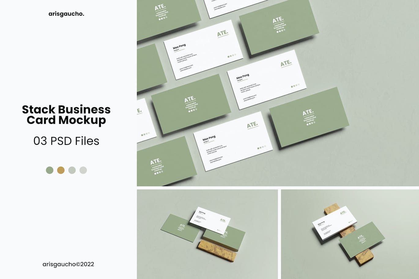 堆叠名片设计样机 Stack Business Card Mockup 样机素材 第1张