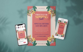 春季特卖活动海报模板 Firstday Of Spring Sale 2021 – Flyer Media Kit