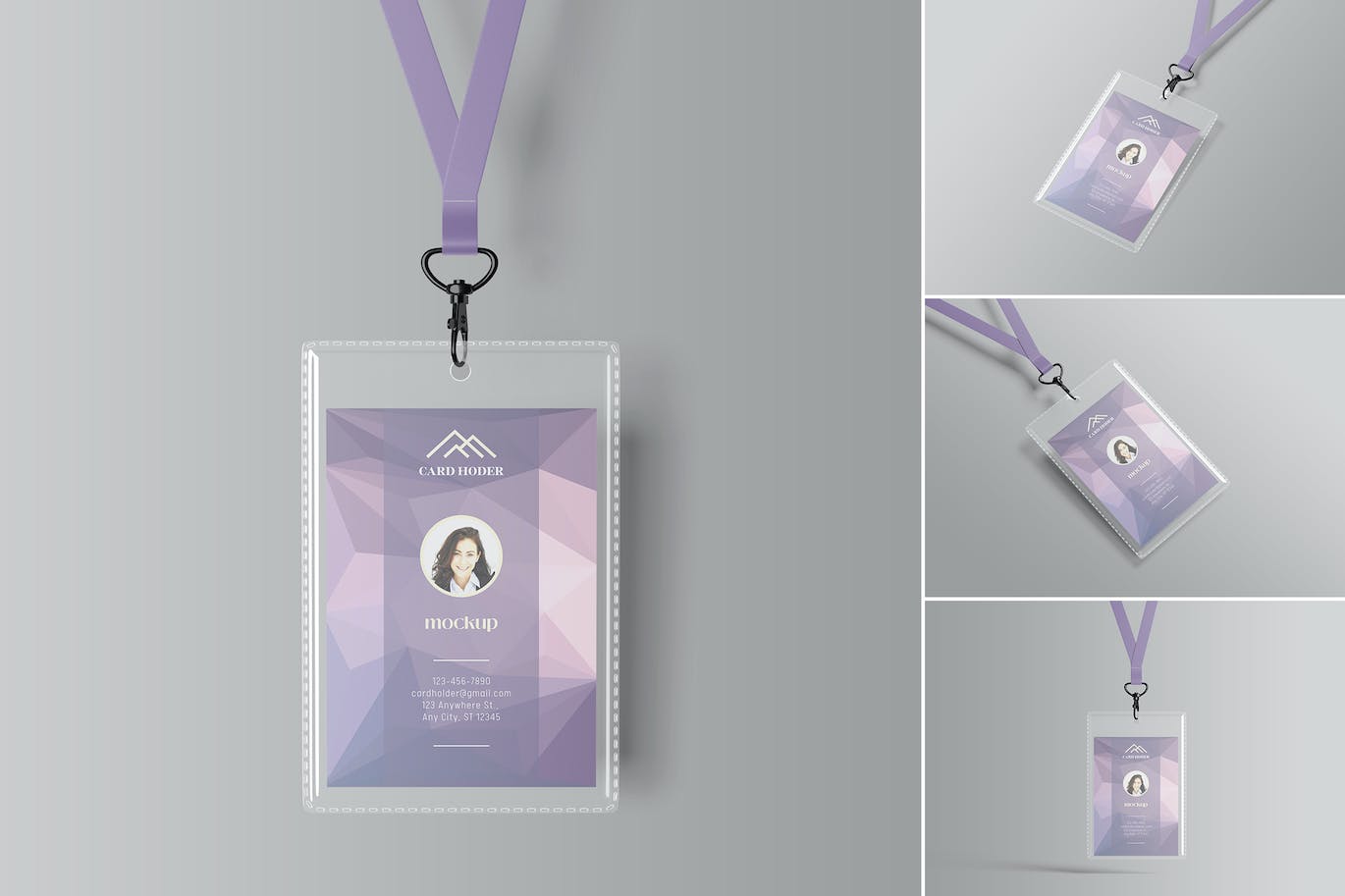 ID卡/工作卡设计样机 ID card holder mockup 样机素材 第1张